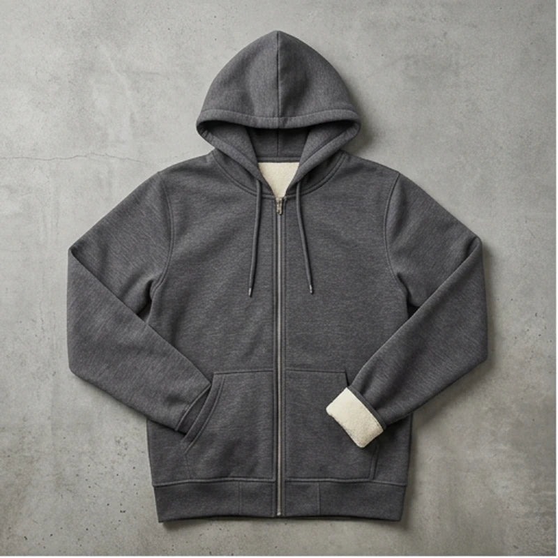 Fleece-Lined Zip Hoodie Fleece-Lined Zip Hoodie flat lay product photo