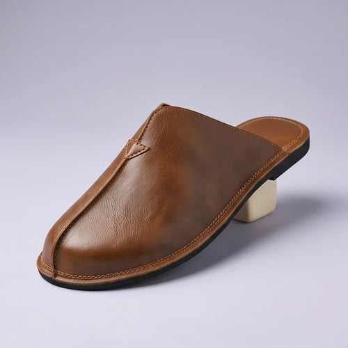 4215Brown Quinlan Genuine Leather Backless Mules product photo