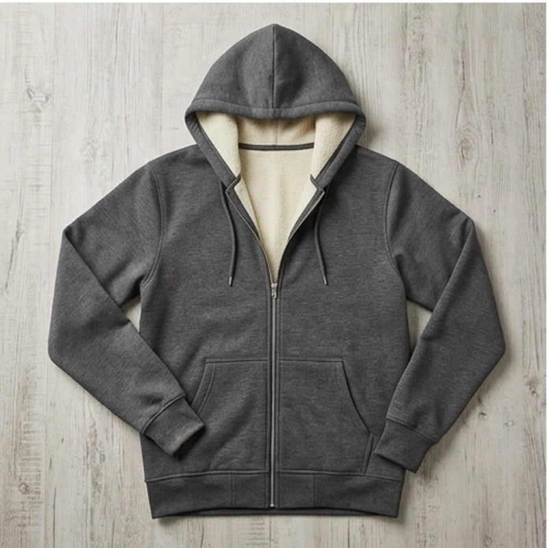 Fleece-Lined Zip Hoodie Fleece-Lined Zip Hoodie flat lay product photo - 3