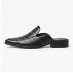 Black leather mules on a white background - 2