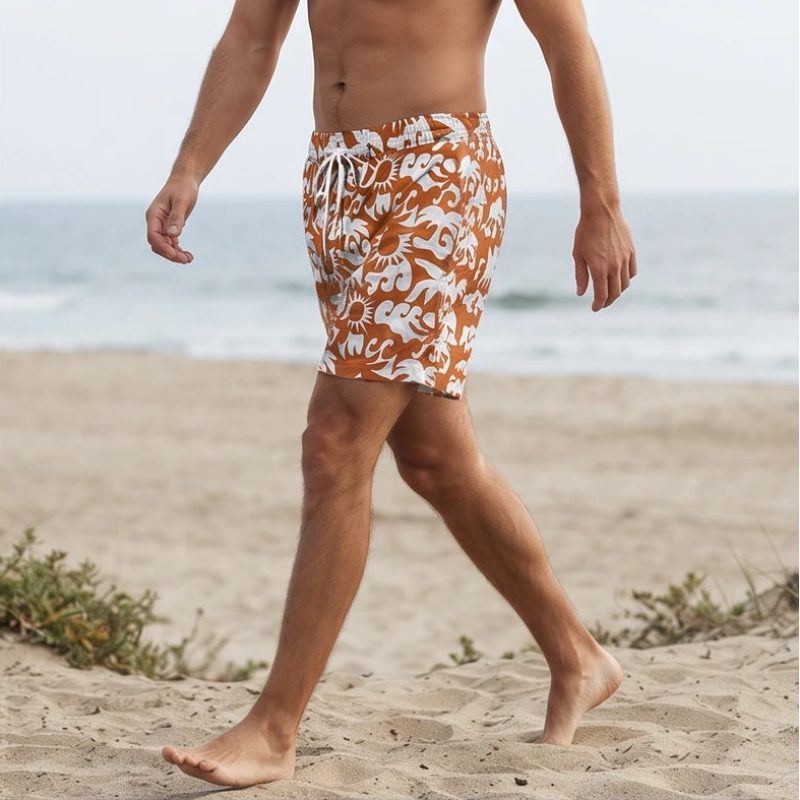 Model wearing Orange shorts outdoors - 2
