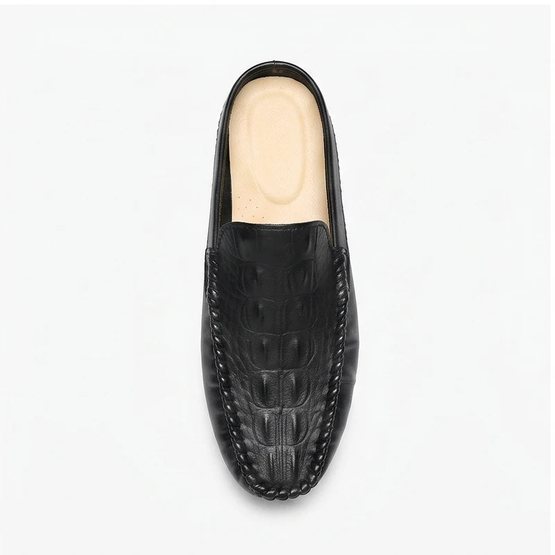 Black leather mules on a white background - 3