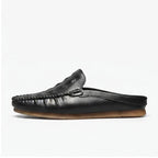Black leather mules on a white background - 2