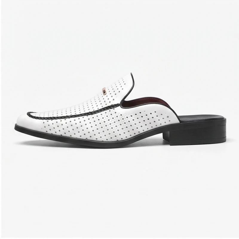 White leather mules on a white background - 2