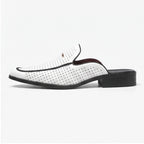 White leather mules on a white background - 2