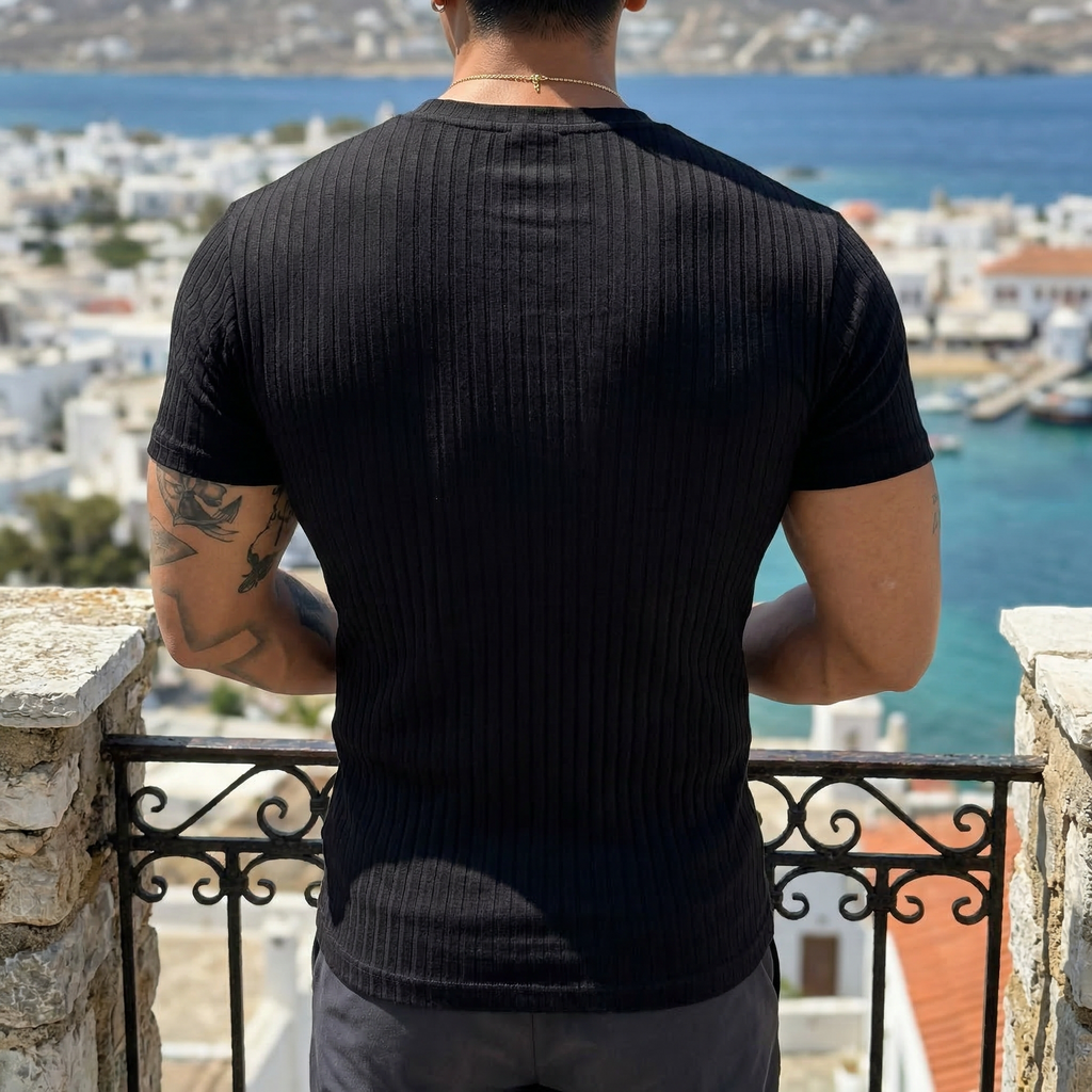 Bexley Men's Ribbed Stretch Crew Tee