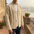 Carrick Men's Linen Cardigan Overshirt