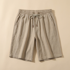 Talbot khaki linen drawstring shorts flat lay
