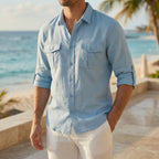 Seaforth Men's Linen Button-Up Shirt