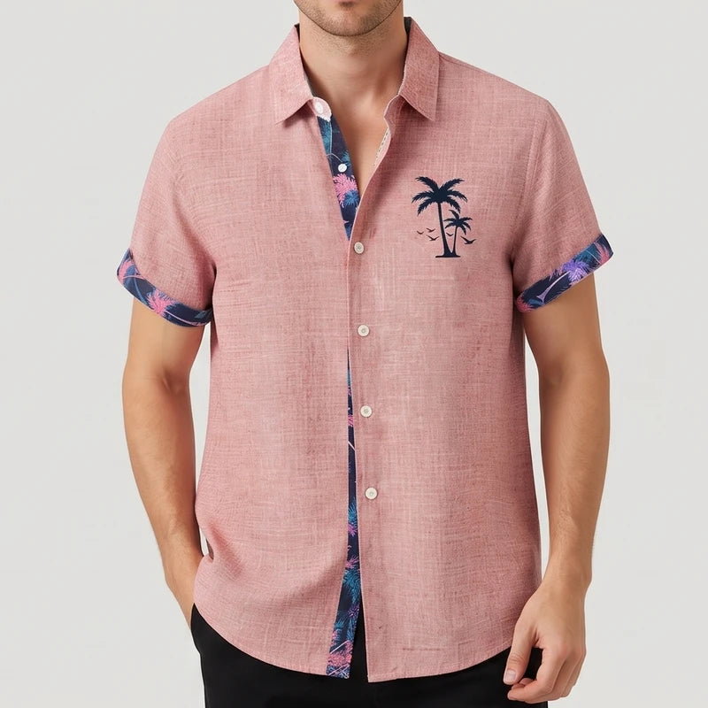 Pink-Tree shirt on an off-gray studio background - 2