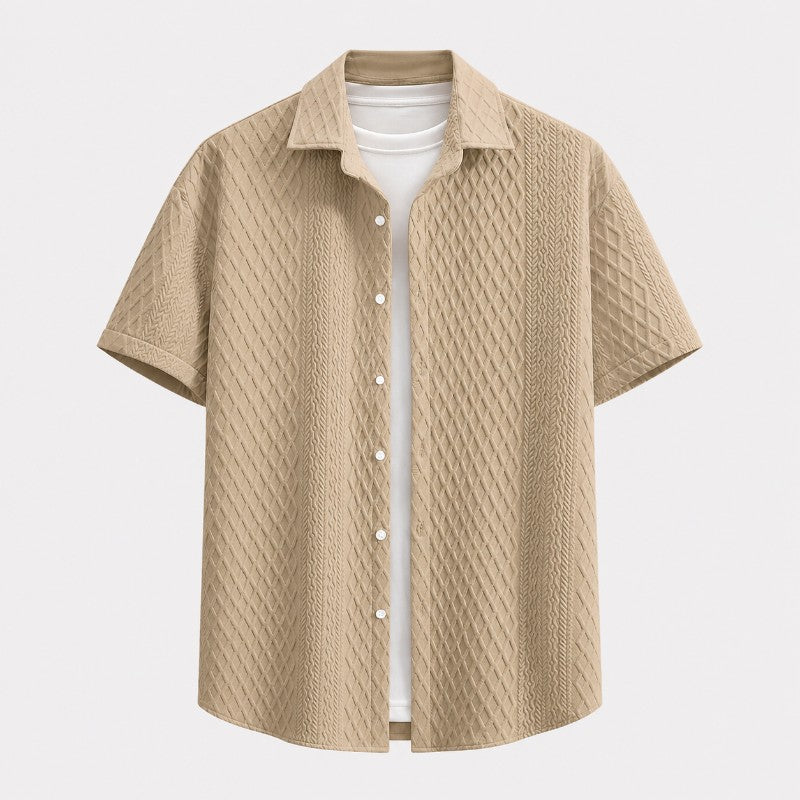Galway Men's Cotton Jacquard Short Sleeve Shirt