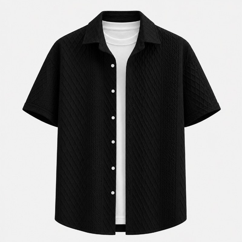 Galway Men's Cotton Jacquard Short Sleeve Shirt