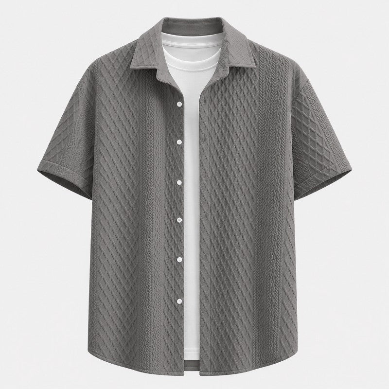Galway Men's Cotton Jacquard Short Sleeve Shirt