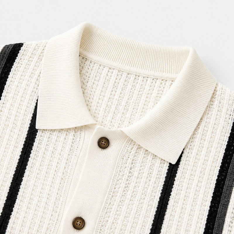 Hartley Men's Knit Button-Up Polo