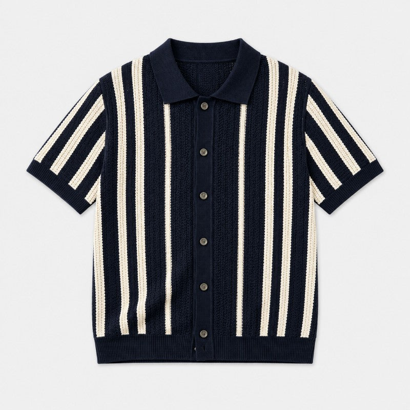 Hartley Men's Knit Button-Up Polo