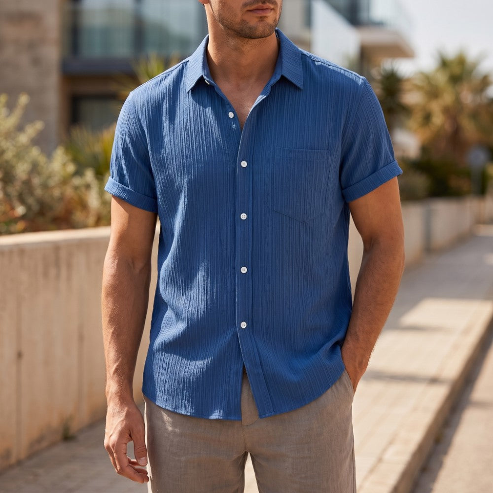Theron Men's Relaxed Short Sleeve Button Up Shirt