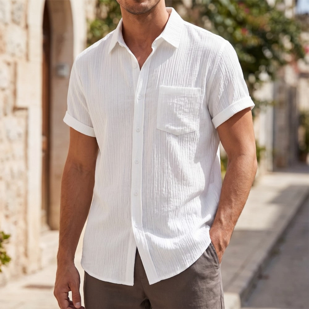 Theron Men's Relaxed Short Sleeve Button Up Shirt