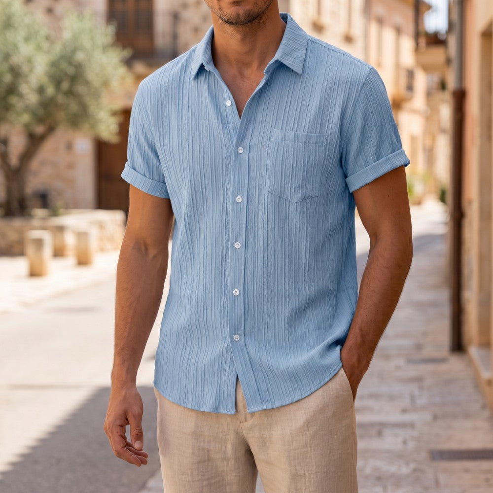 Theron Men's Relaxed Short Sleeve Button Up Shirt