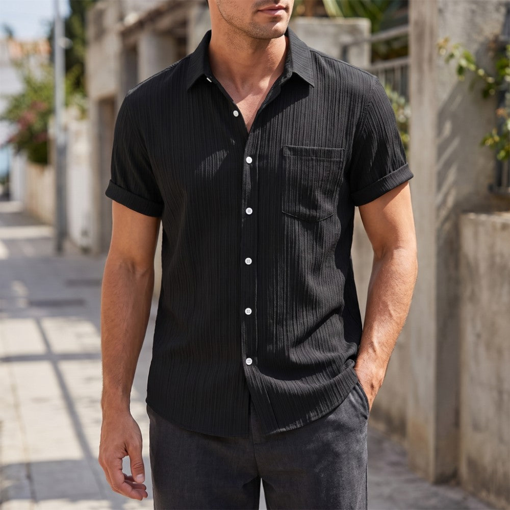Theron Men's Relaxed Short Sleeve Button Up Shirt