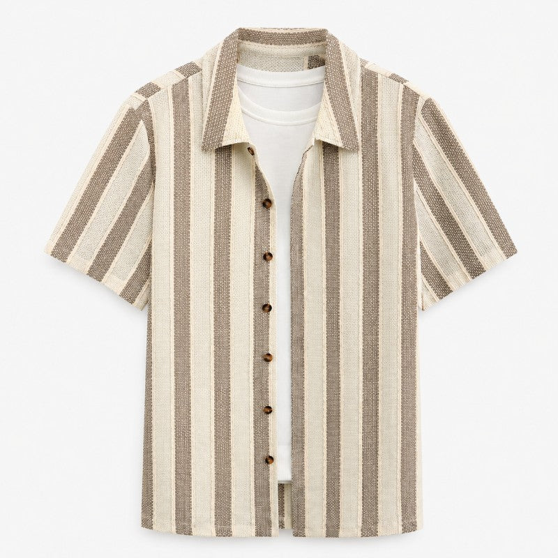 Ashland Men's Striped Knit Button-Up Shirt