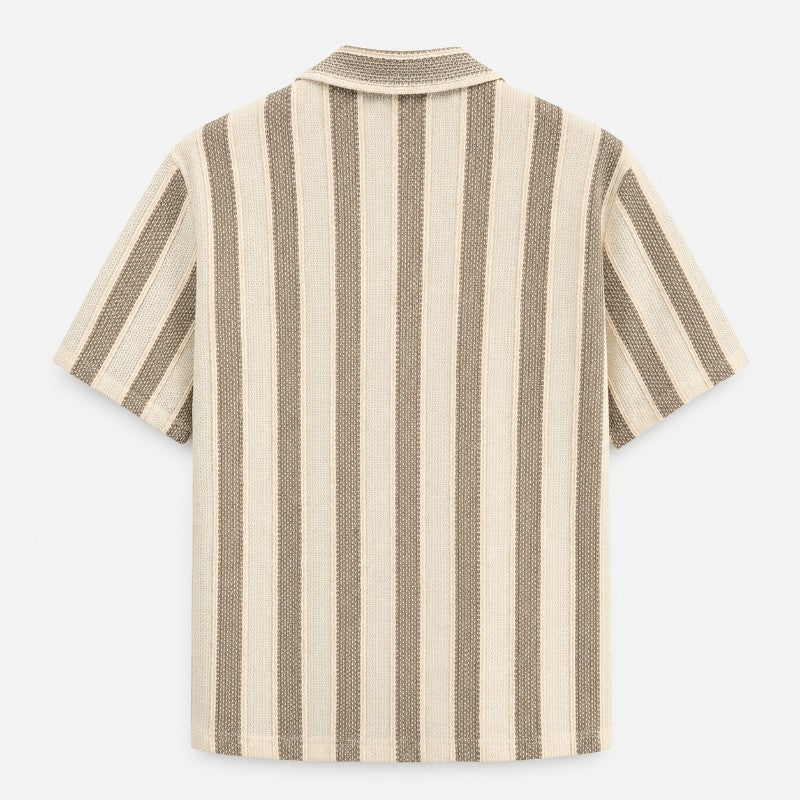 Ashland Men's Striped Knit Button-Up Shirt