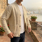 Carrick Men's Linen Cardigan Overshirt