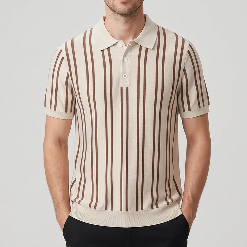 Beige shirt on an off-gray studio background
