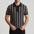Black shirt on an off-gray studio background