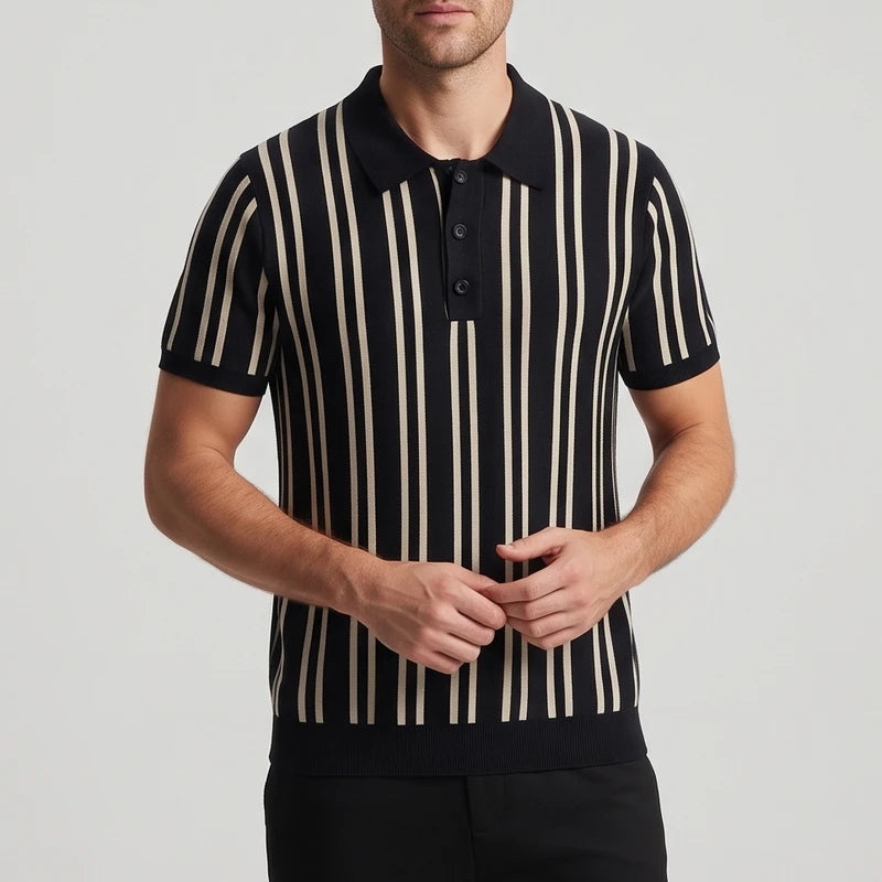 Black shirt on an off-gray studio background - 2