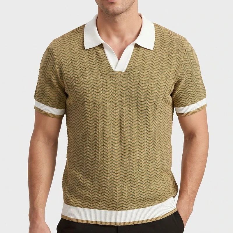 Khaki silk sweater on an off-gray studio background - 2