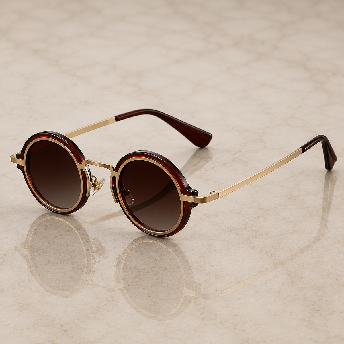 Lysander Gradient Round Sunglasses