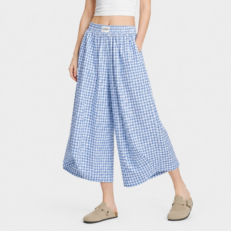 Brenna Women's Gingham Wide Leg Pants
